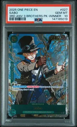 PSA 10 Sequential -Luffy Sabo Ace WINNER - One Piece 3rd Anniversary 3 Brothers - Image 4