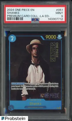 2024 One Piece EN Premium Card Coll -LA ED- #051 Shanks PSA 9 MINT - Image 1
