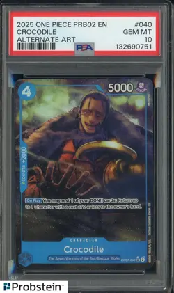 2025 One Piece PRB02 EN Alternate art #040 Crocodile PSA 10 GEM MINT - Image 1