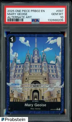 2025 One Piece PRB02 EN Alternate Art ST17 #097 Mary Geoise PSA 10 GEM MINT - Image 1
