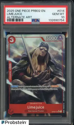 2025 One Piece PRB02 EN Alternate Art #014 Lime Juice PSA 10 GEM MINT - Image 1