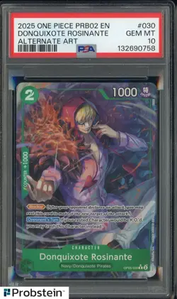 2025 One Piece PRB02 EN Alternate art #030 Donquixote Rosinante PSA 10 GEM MINT - Image 1