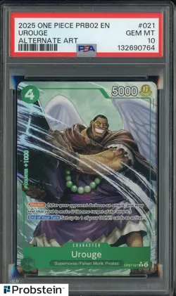 2025 One Piece PRB02 EN Alternate Art #021 Uroge PSA 10 GEM MINT - Image 1