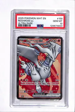 2025 Pokemon WHT EN Reshiram EX PSA 10 (BCGA6) #158 - Image 1