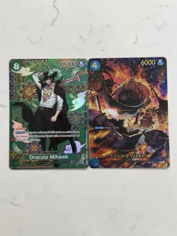 Dracule Mihawk - 0P12-030 (SP), Edward Weevil - EB01-023 (SP) One Piece OP14 - Image 1