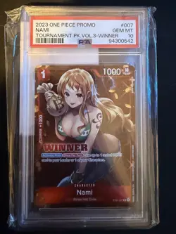 2023 ONE PIECE PROMOS TOURNAMENT PACK VOL.3-WINNER #007 NAMI PSA 10 - Image 1