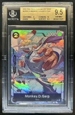 2022 One Piece Paramount War Monkey.D.Garp Rare #OP02-115 BGS 9.5 - Image 1