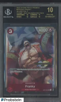 2022-24 One Piece Promos OP01021 Franky Silver Foil Champ BGS 10 BLACK LABEL - Image 1