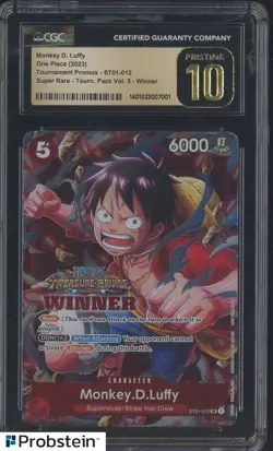 2023 One Piece Promos ST01-012 Monkey D. Luffy Winner CGC 10 PRISTINE - Image 1