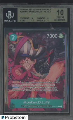 2023 One Piece Paramount War #OP02041 Monkey D. Luffy BGS 10 PRISTINE - Image 1