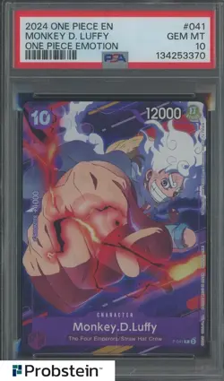 2024 One Piece EN One Piece Day Emotion #041 Monkey D. Luffy PSA 10 GEM MINT - Image 1