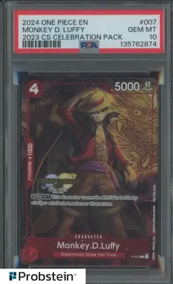 2024 One Piece EN CS Celebration Pack #007 Monkey D. Luffy PSA 10 GEM MINT - Image 1