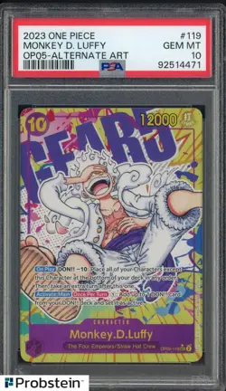 2023 One Piece OP05-Alternate Art #119 Monkey D. Luffy PSA 10 GEM MINT - Image 1