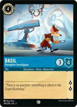 Basil - Perceptive Investigator 140/204 Rise of the Floodborn Non-Foil Lorcana - Image 1