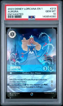2023 DISNEY LORCANA EN 1-THE FIRST CHAPTER ENCHANTED #213 AURORA PSA 10 - Image 1