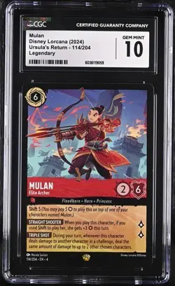 Disney Lorcana Ursula's Return Mulan - Elite Archer 114/204 2024CGC 10 - Image 1
