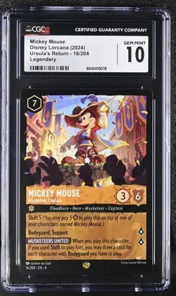 Disney Lorcana Ursula's Return 16/204 Mickey Mouse Legendary CGC 10 - Image 1