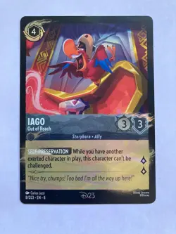2025 Disney Lorcana D23 Promo IAGO 8/D23 EN-8 Gold Member Exclusive Foil Card - Image 1