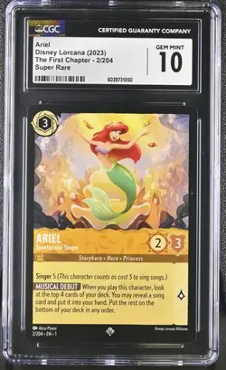 Disney Lorcana The First Chapter Ariel - Spectacular Singer 2/204 2023 CGC 10 - Image 1