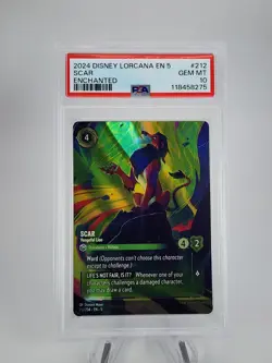 Disney Lorcana EN 5 Scar 212 Vengeful Lion Enchanted PSA 10 Shimmering Skies - Image 1