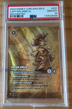 Disney Lorcana Captain Amelia Commander of the Legacy Enchanted AZ Sea PSA 10 - Image 1