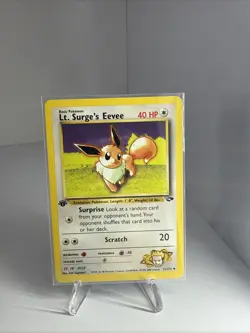 1999 Pokemon TCG Gym Challenge Lt. Surge's Eevee Card 51/132 1st Edition NM - Image 1