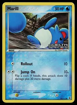 Pokemon Delta Species 76/113 Marill Reverse Holo STAMPED Pokemon Card - Image 1