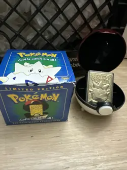 Pokemon Togepi Burger King 23k Gold Plated Trading Card Blue Box 1999 - Image 1