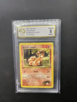Brock's Vulpix 73/132 1st Edition Gym Heroes Pokemon Card CGA 8 - Image 1