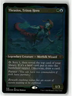 Magic The Gathering Thrasios, Triton Hero Commander Legends Etched Foil #538 - Image 1