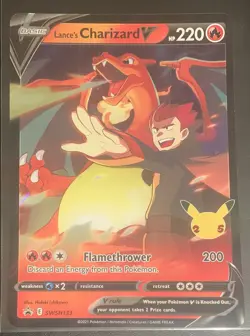 Pokemon Celebrations Lance's Charizard V Oversized Jumbo Promo SWSH133 NM - Image 1