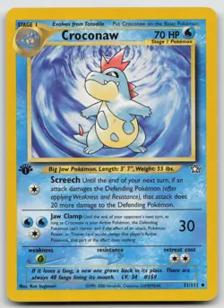 Croconaw 31/111 Neo Genesis 1st First Edition Pokemon Card LP 31/111 - Image 1