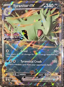 Pokemon 2025 Prismatic Evolutions Tyranitar Ex 64 NM or Better - Image 1