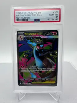 Pokemon TCG Me02: Phantasmal Flames Mega Charizard X EX 109/094 PSA 10 Gem Mint - Image 1