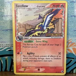Swellow 40/101 2006 EX Dragon Frontiers Stamped Reverse Holo Pokemon - Image 1