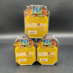 Lot of (3) Pokemon TCG Hidden Fates SEALED GX Tins - Image 2