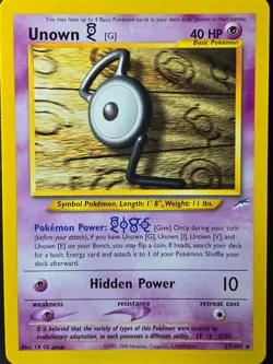 Pokemon - Unown (G) (27/105) Neo Destiny - 2000 Wizards of the Coast - NM - Image 1