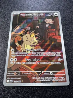 Pokemon: Team Rocket's Meowth Illustration Rare IR Holo 203/182 Destined Rivals - Image 2