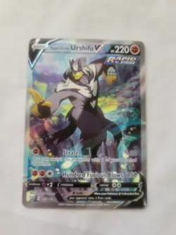 2021 Pokemon Alternative Full Art Rare Holo Rapid Strike Urshifu V 153/163 (NM) - Image 2