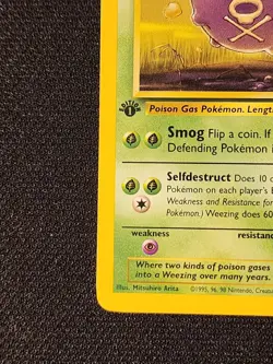 1st Edition Weezing 45/62 Pokemon TCG WOTC Base Set Fossil Light Play LP - Image 2