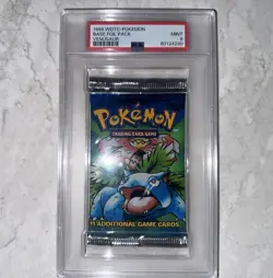 1999 Pokemon Unlimited Base Booster Pack Venusaur Artwork PSA 9 - Image 1