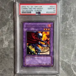 CHARUBIN THE FIRE KNIGHT LOB-E011 1st Edition Rare PSA 10 GEM MINT YuGiOh Europe - Image 1