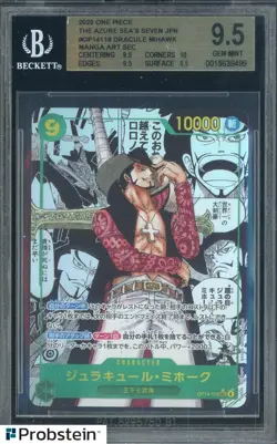 2025 One Piece The Azure Sea's Seven JPN #OP14119 Dracule Mihawk Manga BGS 9.5 - Image 1