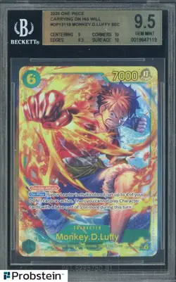 2025 One Piece Carrying On His Will OP13118 Monkey D. Luffy BGS 9.5 GEM MINT - Image 1