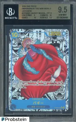 2024 One Piece Emperors/New World Manga Art Japanese #OP09 051 Buggy BGS 9.5 - Image 1