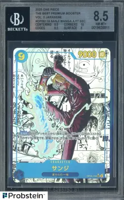 2025 One Piece The Best Premium Booster JPN #OP016119 Sanji Manga BGS 8.5 - Image 1