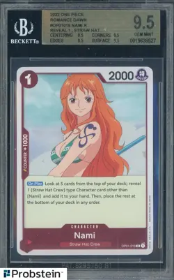 2022 One Piece Romance Dawn OP01016 Nami Pre-Errata BGS 9.5 GEM MINT - Image 1