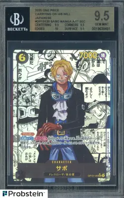2025 One Piece Carrying On His Will Japanese OP13120 Sabo SEC BGS 9.5 GEM MINT - Image 1