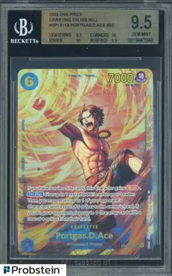 2025 One Piece Carrying On His Will OP13119 Portgas D. Ace BGS 9.5 GEM MINT - Image 1