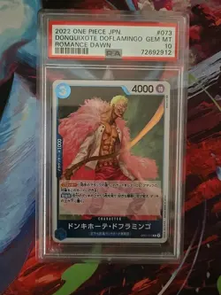 2022 One Piece CCG Japanese Doflamingo Romance Dawn Psa 10 - Image 1